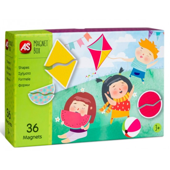Cutie magnetica cu forme geometrice 36 piese AS 64035