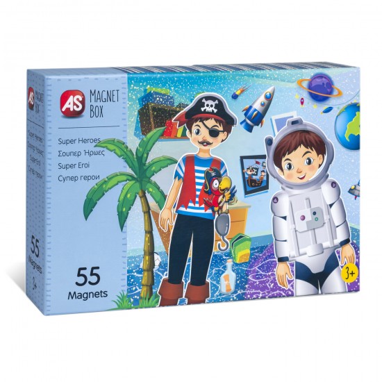 Cutie magnetica Supereroi 55 piese As