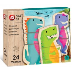 Cutie cu 24 piese magnetice universul dinozurilor As 64043