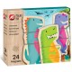Cutie cu 24 piese magnetice universul dinozurilor As 64043