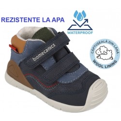 Ghete din piele impermeabile captusite cu lana baieti Biomecanics 261133-A243FB