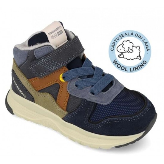 Ghete din piele captusite cu lana baieti Biomecanics 261253-A089FB