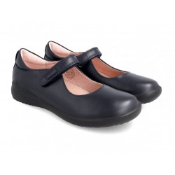 Pantofi bleumarin decupati din piele fete Biomecanics 181120-B089