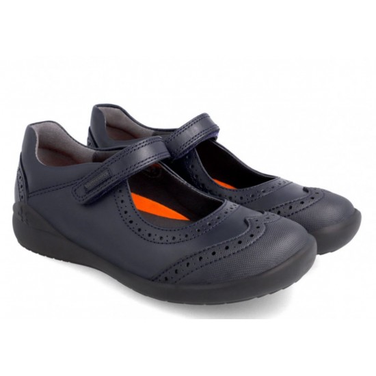 Pantofi bleumarin decupati din piele fete Biomecanics 191110-B089