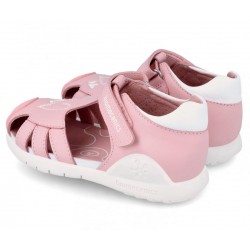 Sandale roz din piele fete Biomecanics 242230-A712