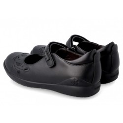 Pantofi negri decupati din piele fete scoala Biomecanics 221280-A054