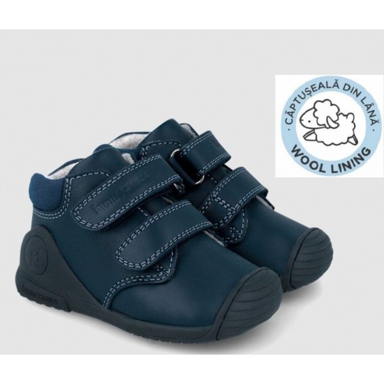 Ghete din piele captusite cu lana baieti Biomecanics 251133-A183FB