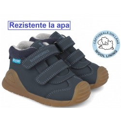 Ghete din piele impermeabile captusite cu lana baieti Biomecanics 251134-A089FB