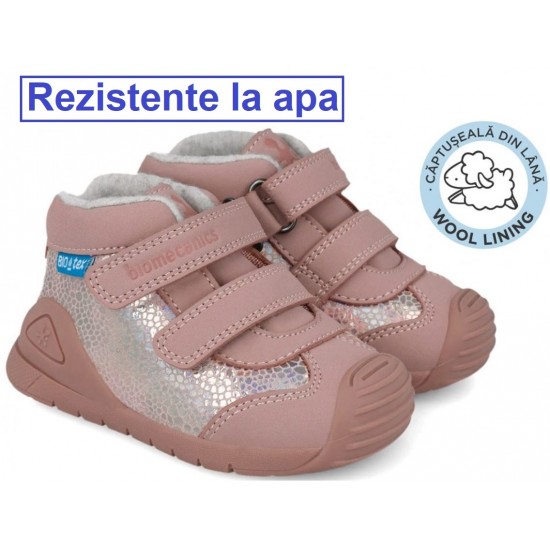 Ghete impermeabile din piele captusite cu lana fete Biomecanics 251134-D032FB