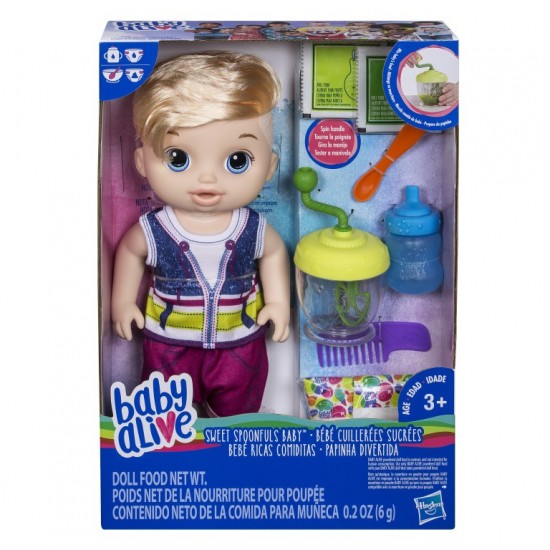 Bebe Lingurita Baby Alive Baietel Blond Hasbro E0635