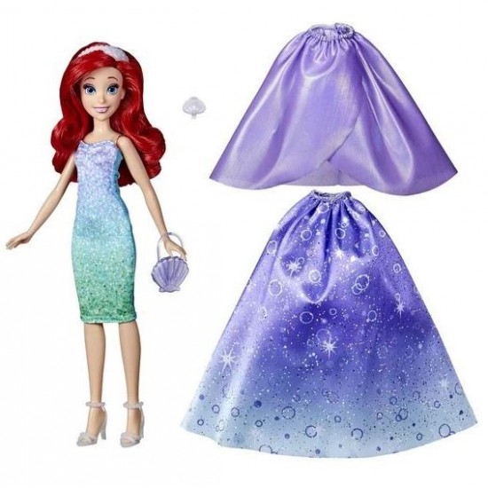 Papusa Printesa Ariel cu 10 combinatii de imbracaminte Hasbro F4624