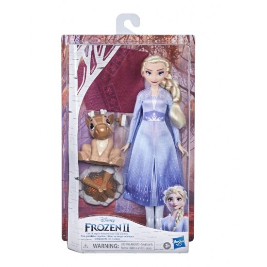 Papusa Frozen Elsa cu pui de ren si foc de tabara Hasbro F1582