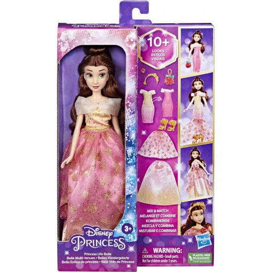 Papusa Printesa Belle cu 10 combinatii de imbracaminte Hasbro F4625