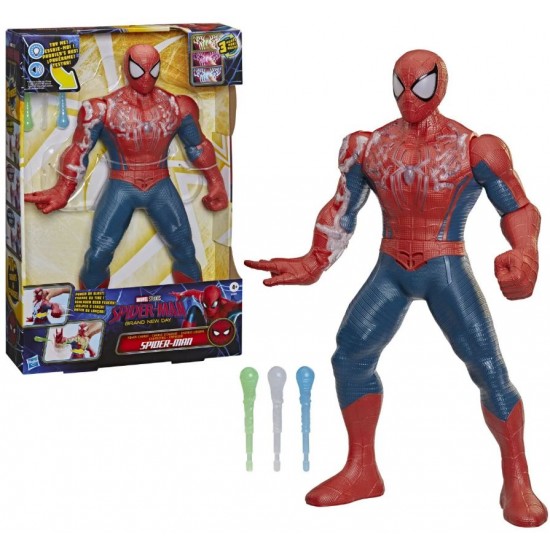 Figurina Spider Man - set incarcare de putere cu figurina Spider Man si accesorii, 36,5 cm, Hasbro, G3408