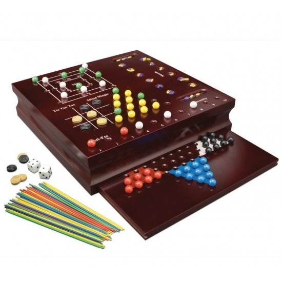 Set 10 jocuri in cutie de lemn Spin-master 6033153