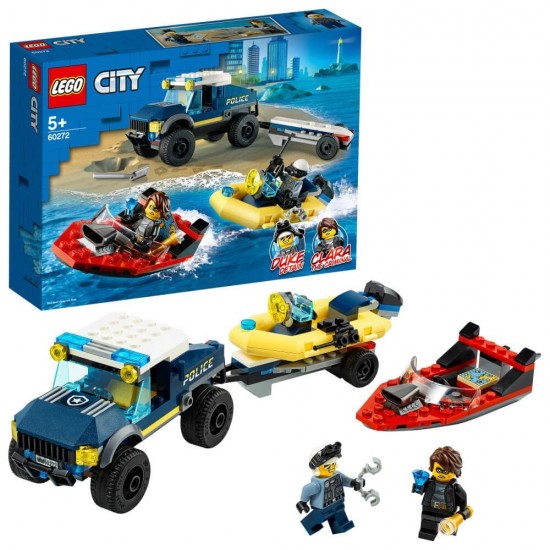 Lego city 60272 transportul barcii de politie