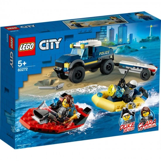 Lego city 60272 transportul barcii de politie