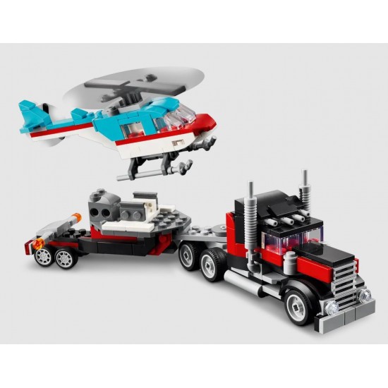 Lego Creator 31146 Camioneta cu platforma si elicopter