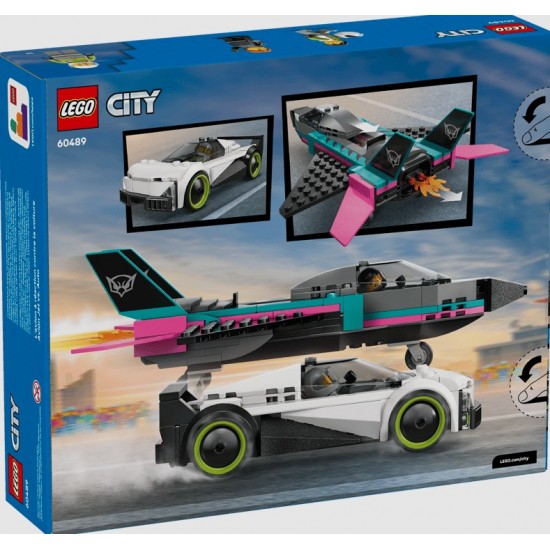 Lego City 60489 Avion cu reacție vs mașină