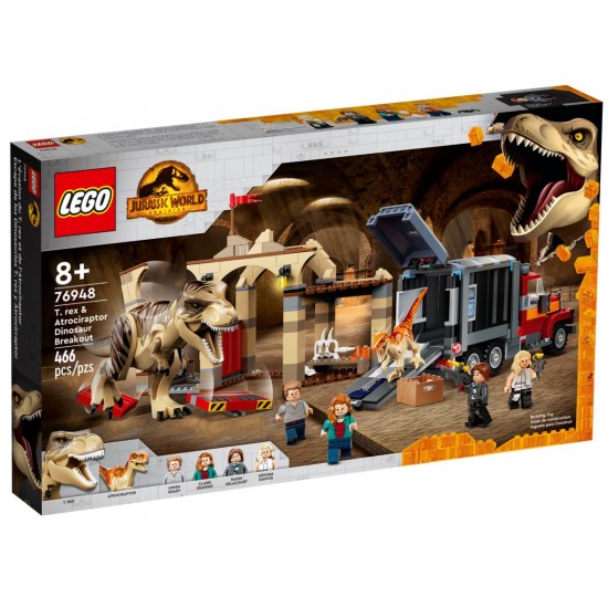 Lego jurassic World 76948 Evadarea dinozaurilor T.Rex si Atrociraptor