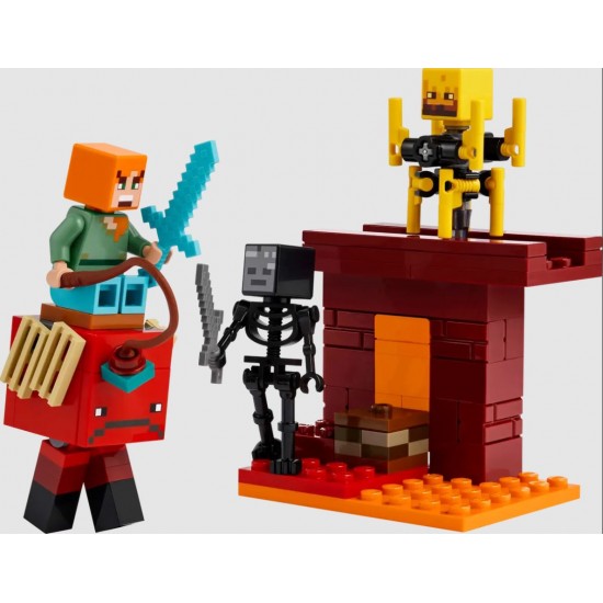 Lego Minecraft 21266 Batalie deasupra lavei in Nether