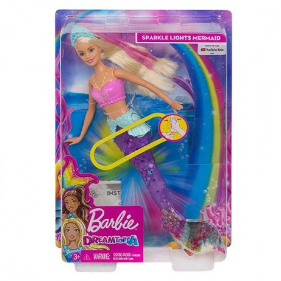 Papusa Barbie sirena cu lumini GFL82