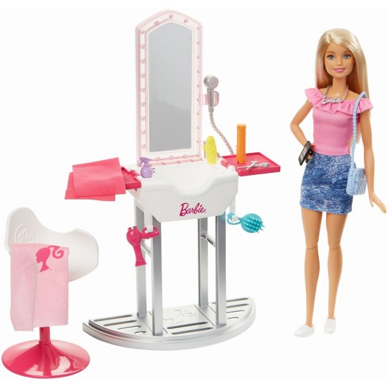Papusa Barbie set salon de infrumusetare Mattel DVX51-FJB36