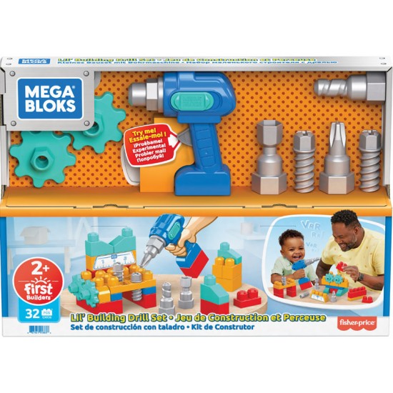 Set de constructie cu surubelnita electrica Mega Blocks Mattel GXK36