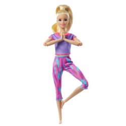Papusa Mattel Barbie Made To Move blonda cu 22 articulatii FTG80-GXF04