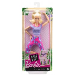 Papusa Mattel Barbie Made To Move blonda cu 22 articulatii FTG80-GXF04