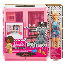 Set Barbie dulapior cu hainute si papusa Mattel GBK12