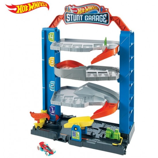 Garajul cu cascadorii Hot Wheels Mattel GNL70