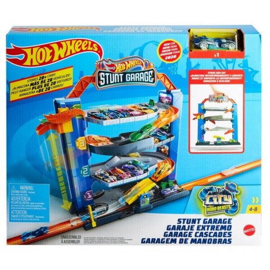 Garajul cu cascadorii Hot Wheels Mattel GNL70