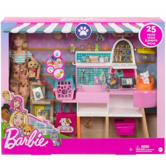 Set Barbie magazin accesorii animale Mattel GRG90