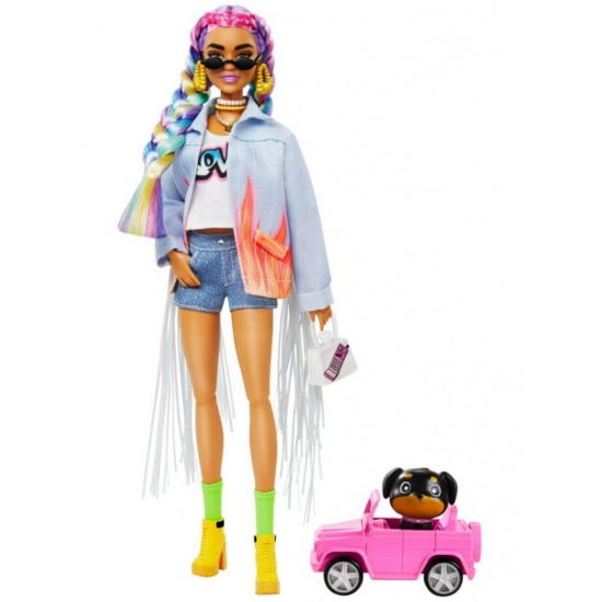 Papusa Barbie Extra codite curcubeu Mattel GRN27-GRN29