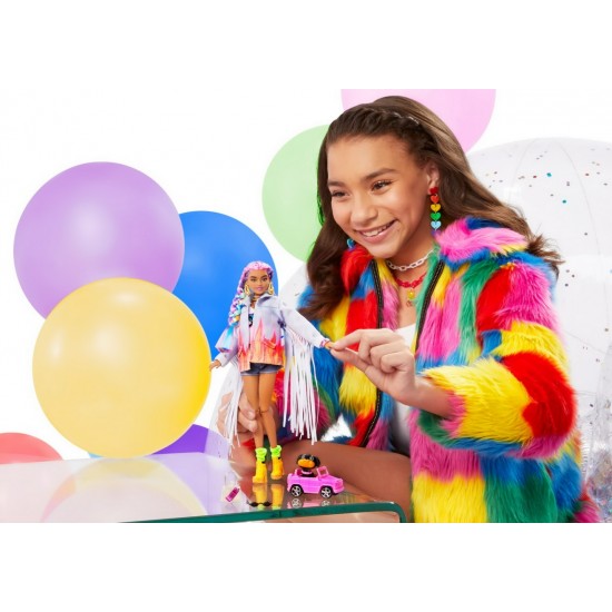 Papusa Barbie Extra codite curcubeu Mattel GRN27-GRN29