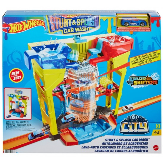 Spalatoria Hot Wheels masini culori schimbatoare Mattel GRW37