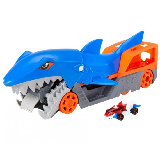 Hot Wheels transportator masini rechin cu masinuta inclusa Mattel GVG36