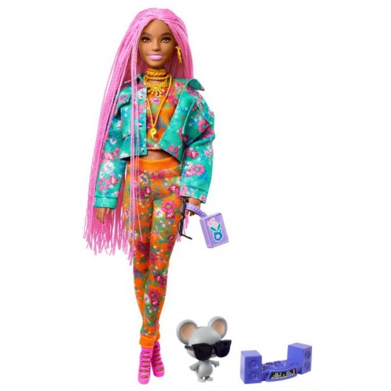 Papusa Barbie Extra cu codite impletite Mattel GXF09