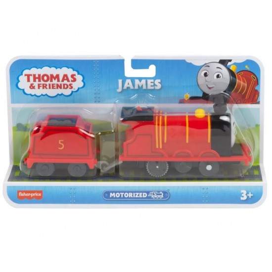 Thomas locomotiva motorizata JAMES cu vagon Mattel HFX96-HDY70