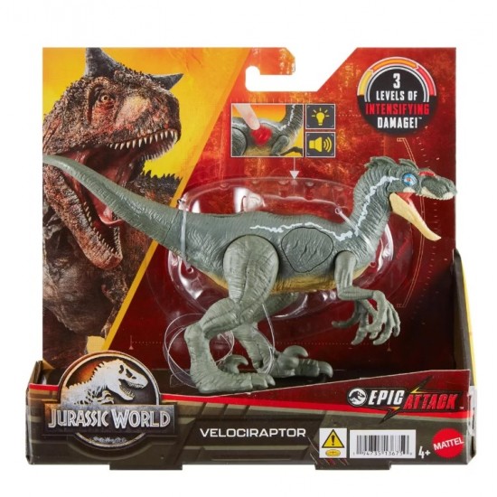 Figurina Jurassic World Epic Attack  Dinozaur Velociraptor Mattel HNC11