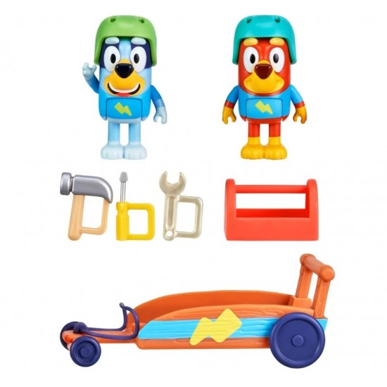Set de joaca cu 2 figurine Bluey si Rusty Go-Kart 17357