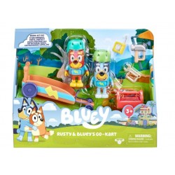 Set de joaca cu 2 figurine Bluey si Rusty Go-Kart 17357