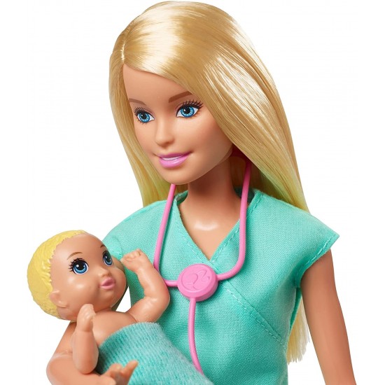 Papusa Barbie set doctor pediatru Mattel DHB63-GKH23