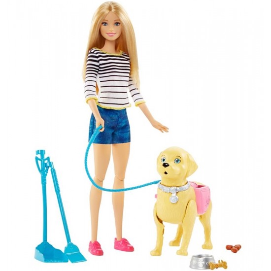 Papusa Barbie cu catel de companie Dwj68