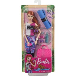 Papusa Barbie Wellness la sala de sport cu figurina si accesorii Mattel GKH73-GJG57