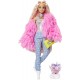 Papusa Barbie Extra cu geaca roz si porc unicorn Mattel GRN27-GRN28