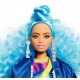 Papusa Barbie Extra cu par albastru si 2 pisicute Mattel GRN27-GRN30