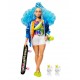 Papusa Barbie Extra cu par albastru si 2 pisicute Mattel GRN27-GRN30