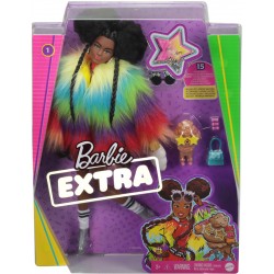 Papusa Barbie Extra cu geaca curcubeu si catelus Mattel GRN27-GVR04